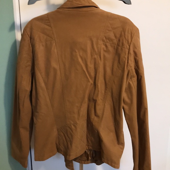 Women's Tan Jacket faux suede - Picture 5 of 5